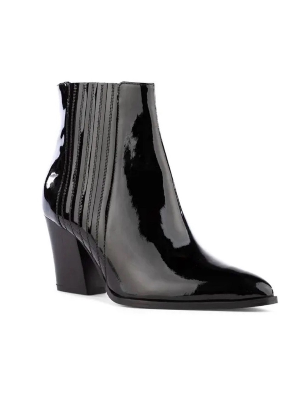 SEYCHELLES
Fare Pointed Toe Bootie - Black Patent
Leather size 9